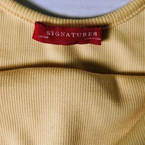 SIGNATURE8 Women's Thin Ribbed Shoulder Strap Dress Size L Yellow NWOT - Picture 5 of 6